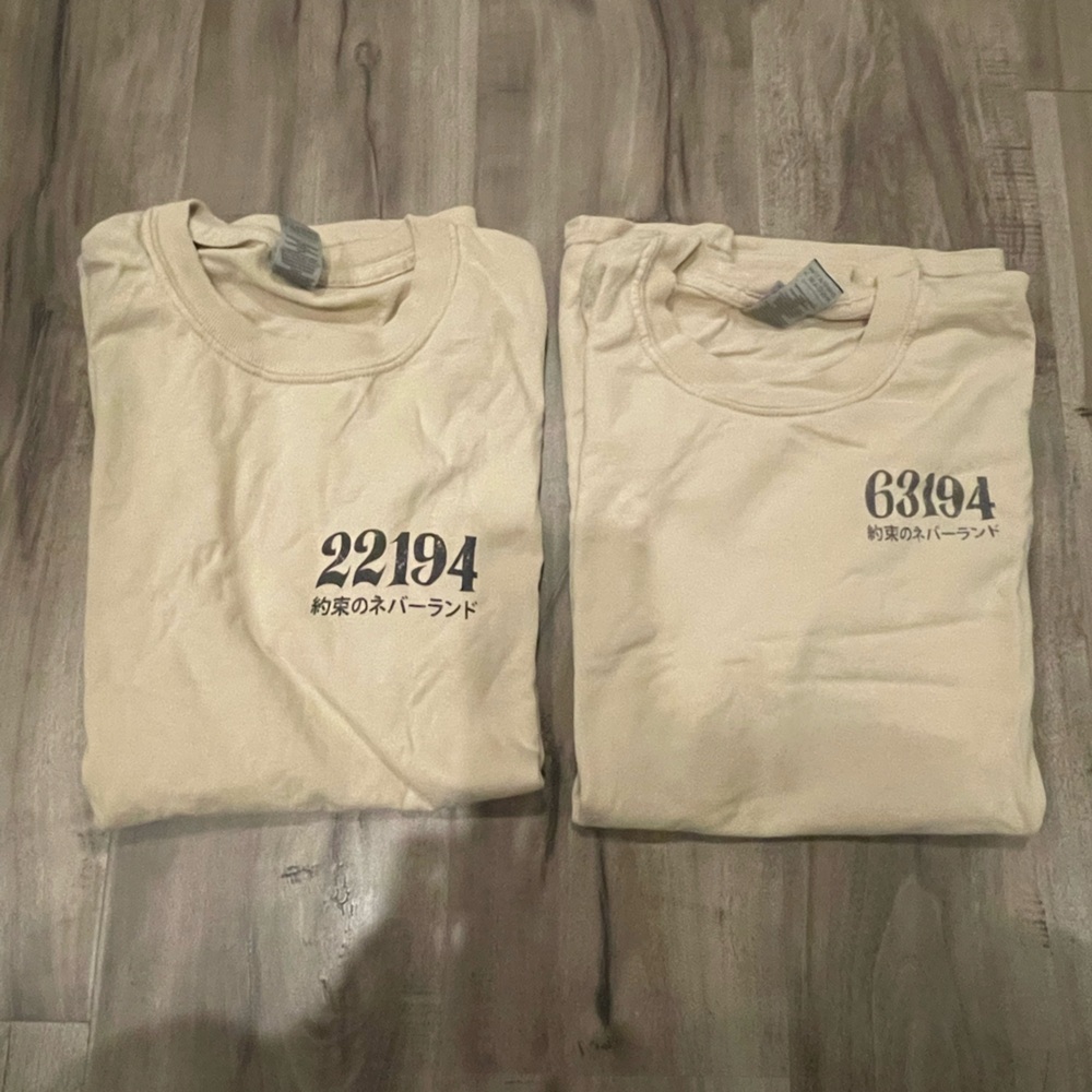 Promised Neverland Anime Tshirts (2) | Size S